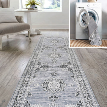 Bausch Bohemian Distressed Chenille Machine-washable Area Rug